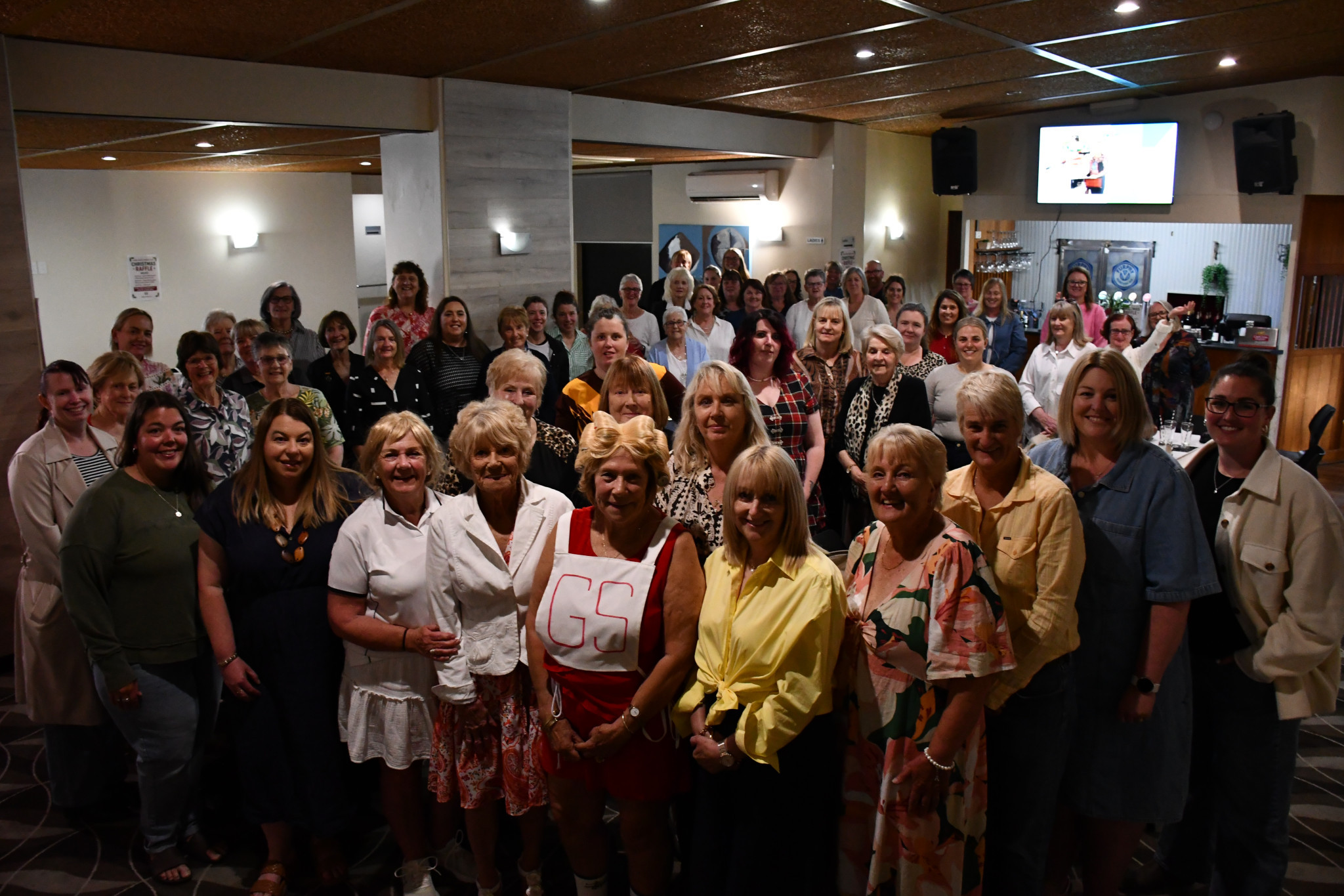 The Maryborough Netball Association and members of the broader netball community gathered last week to celebrate the contributions of Lorraine Adams (front row, fourth from left).