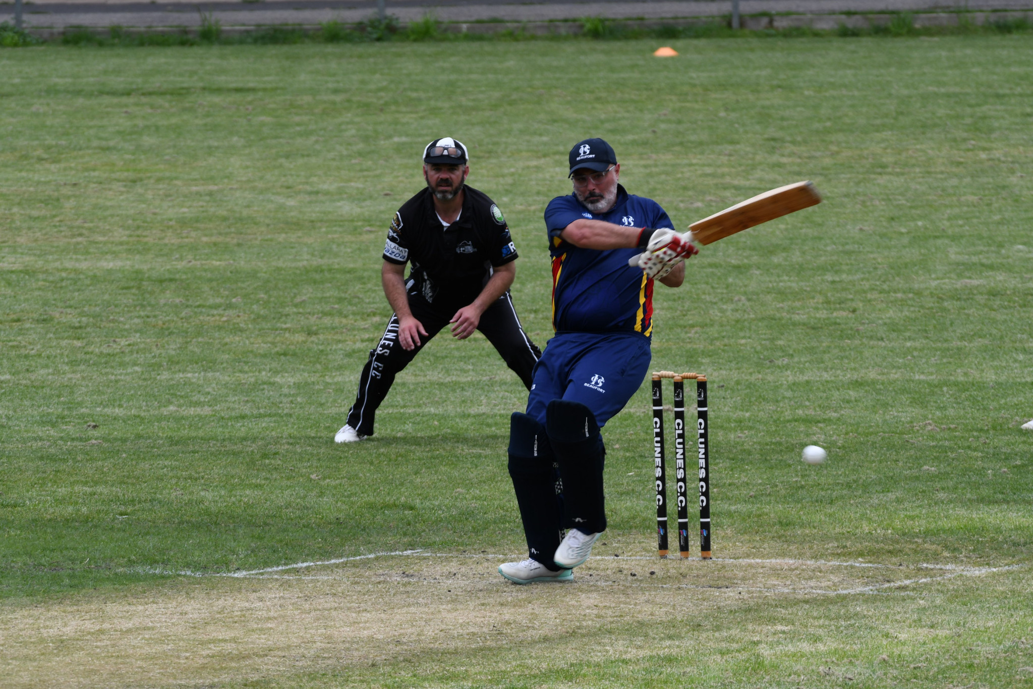 Adam Miller, pictured batting against Clunes, hopes to lead Beaufort Blue to their first win of the season against Carisbrook. 121225 13