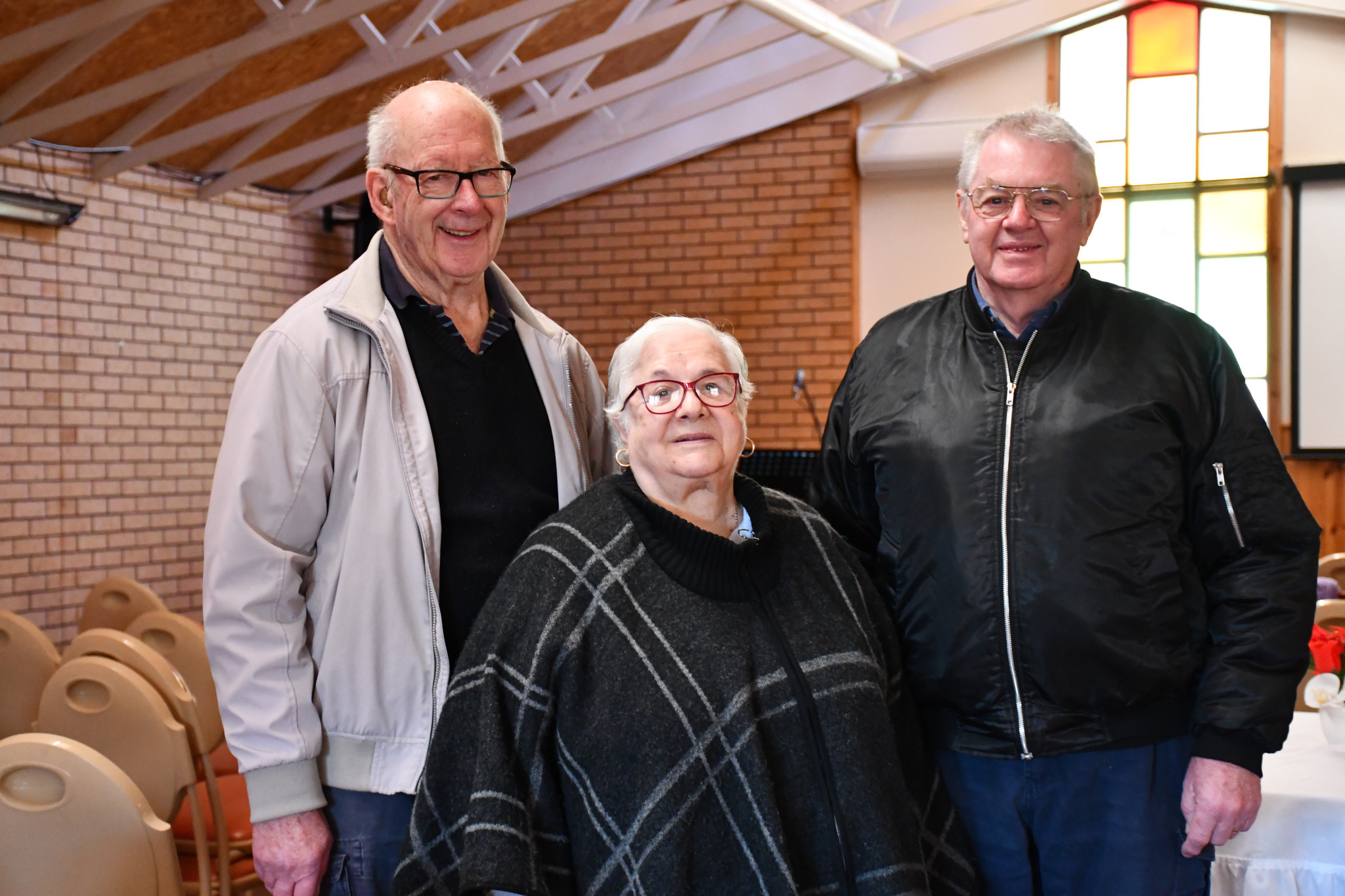 Pastor Gary Key with church elders Geoffrey and Anne Hitchock.