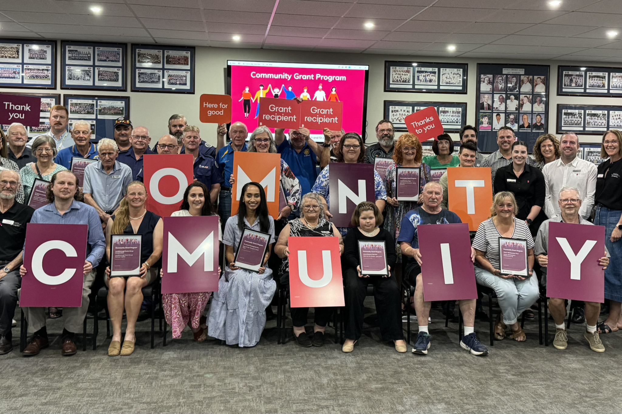 The community grant helps organisations across the community. Pictured are the Spring 2024 program recipients.