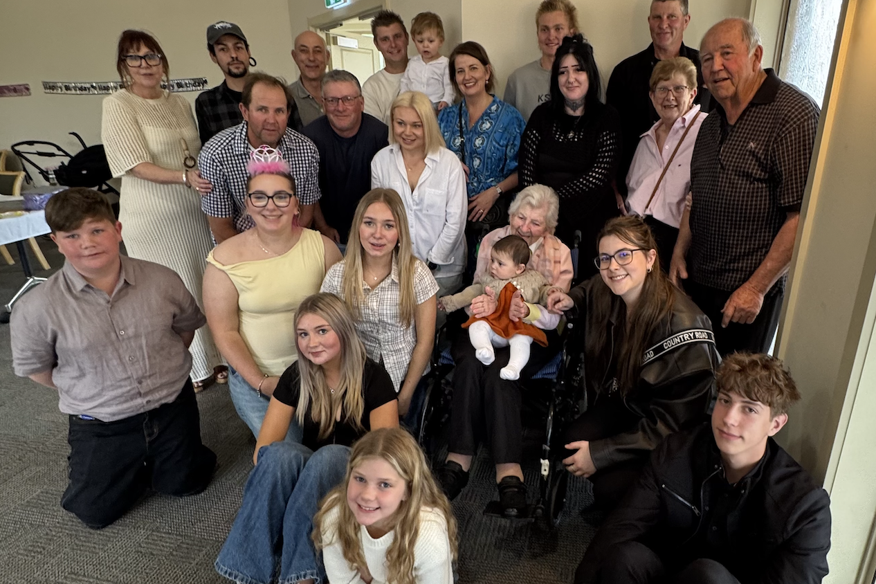Five generations of the Maffescioni family gathered to celebrate Madge’s 100th birthday. Photo: Supplied.