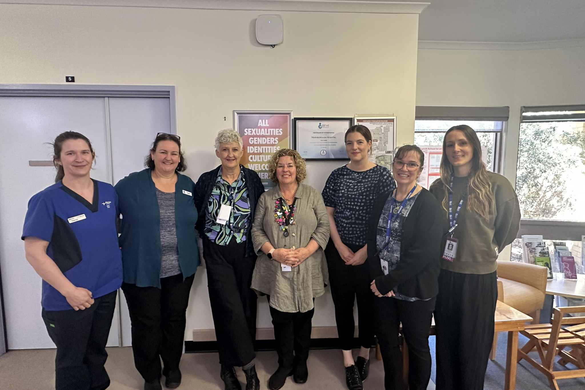 MDHS Midwifery Group student Talanna Buckley with midwives Kylie Cole, Sarah Grundy, Katie Wylie, Rebecca Smith, Penelope Browne and Chantelle Noonan are encouraging families to attend the event.