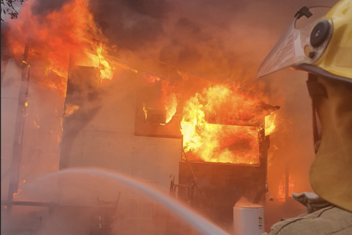 It took firefighters around 40 minutes to bring the blaze under control which likely started from a lithium-ion battery. Photo: Supplied.